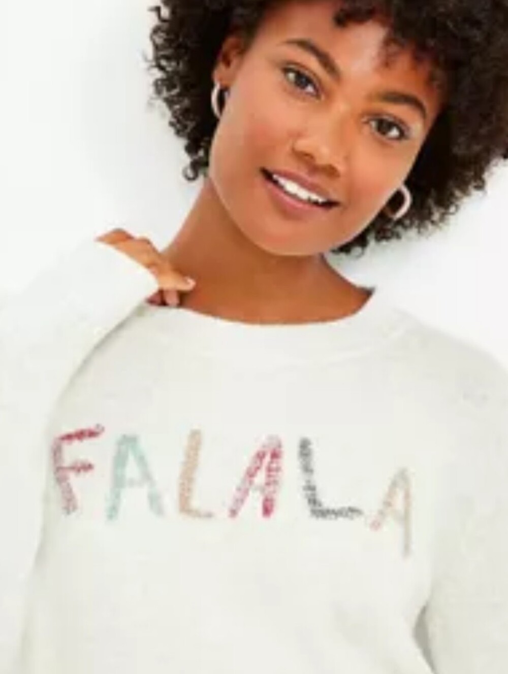 LOFT Cozy Heathered Gray 'Falala' Holiday Crewneck Knit Sweater Size Small
